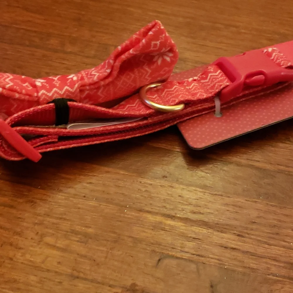 Dog collar - Medium - Red & White